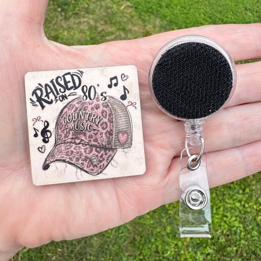 Raised On 80s Country Hat Badge Button Sublimation Blank | Set of 2