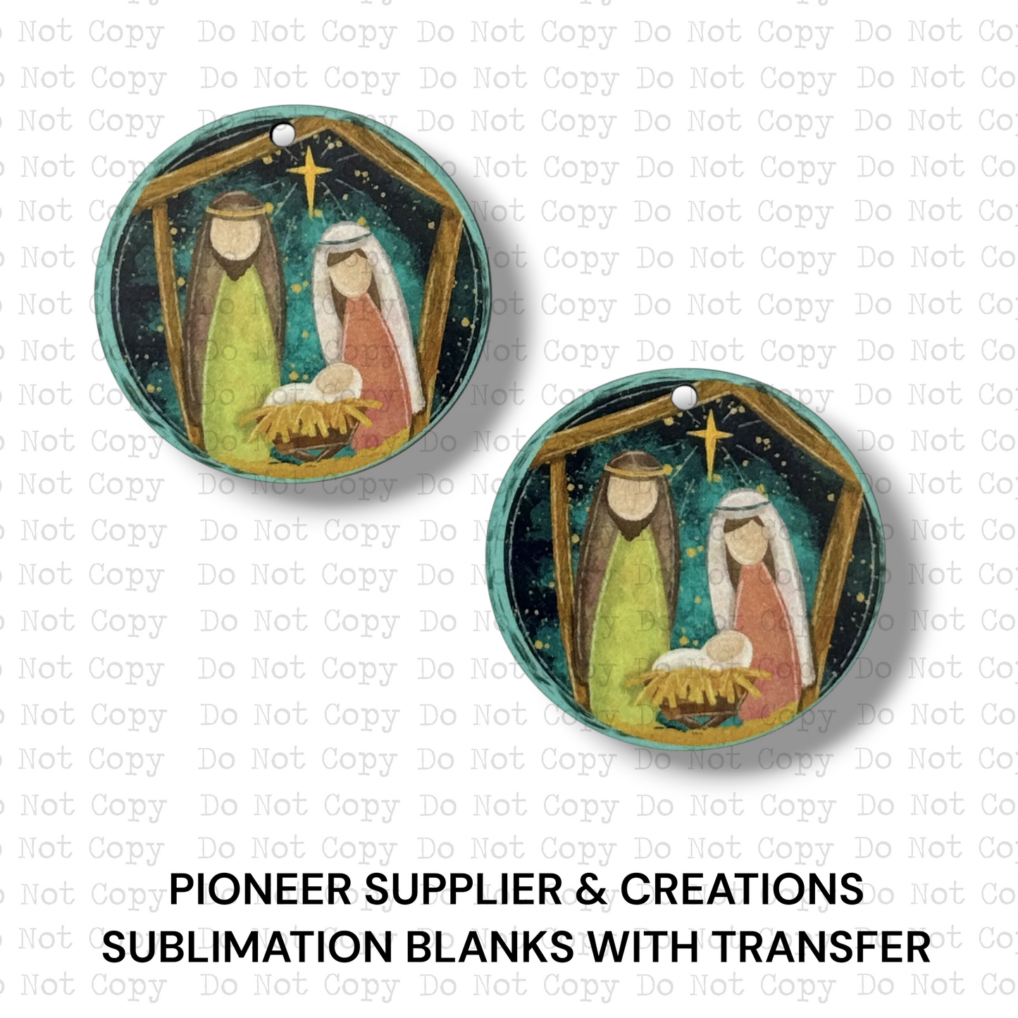 Round Nativity Mini Ornaments Sublimation Blank | Set of 2 AED