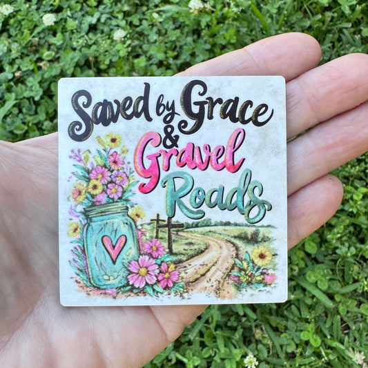 Saved By Grace & Gravel Roads Magnet Sublimation Blank Kit