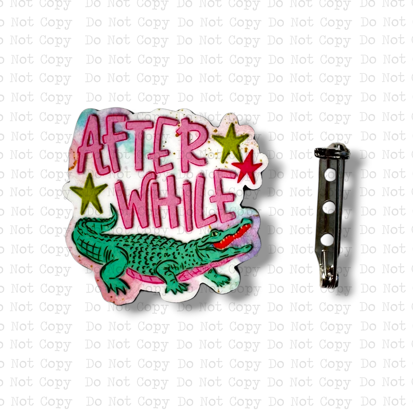 After While Crocodile Lapel Pin Sublimation Blank Kit | Set of 2 TCC