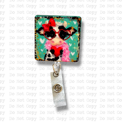 Cow Valentine Badge Button Sublimation Blank | Set of 2