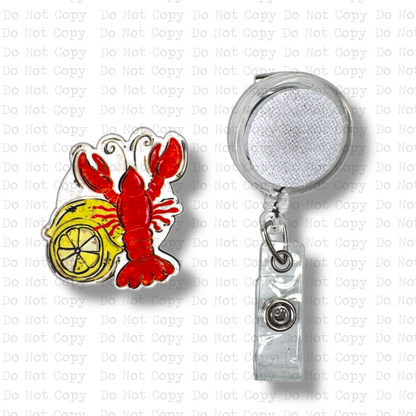 Lemon Crawfish Badge Button Sublimation Blank | Set of 2