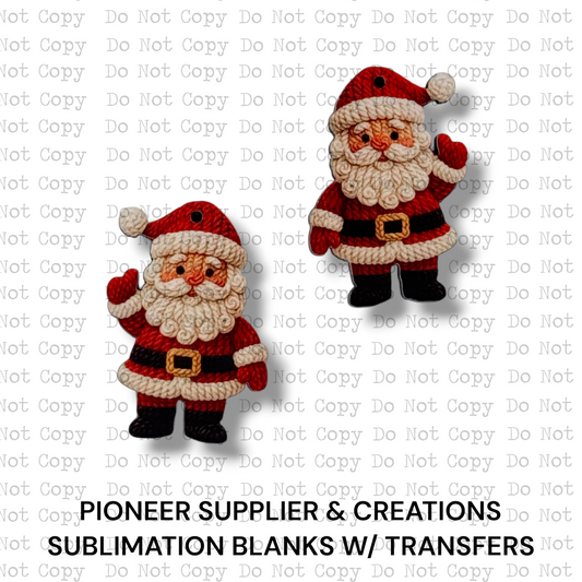 Santa Yarn Earring Sublimation Blanks