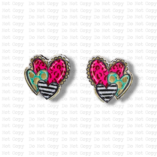 STUD Bright Heart Trio Sublimation Blanks Kit | 4 PAIR