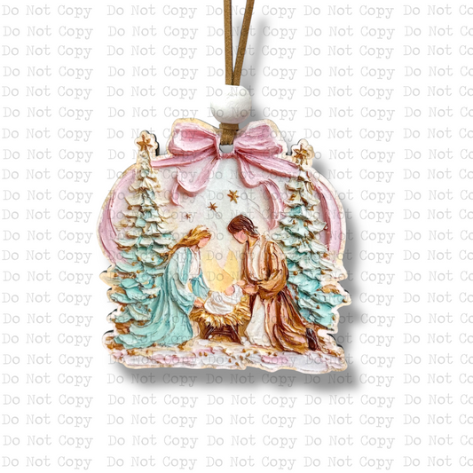 Manger Scene Nativity Ornament Sublimation Blank