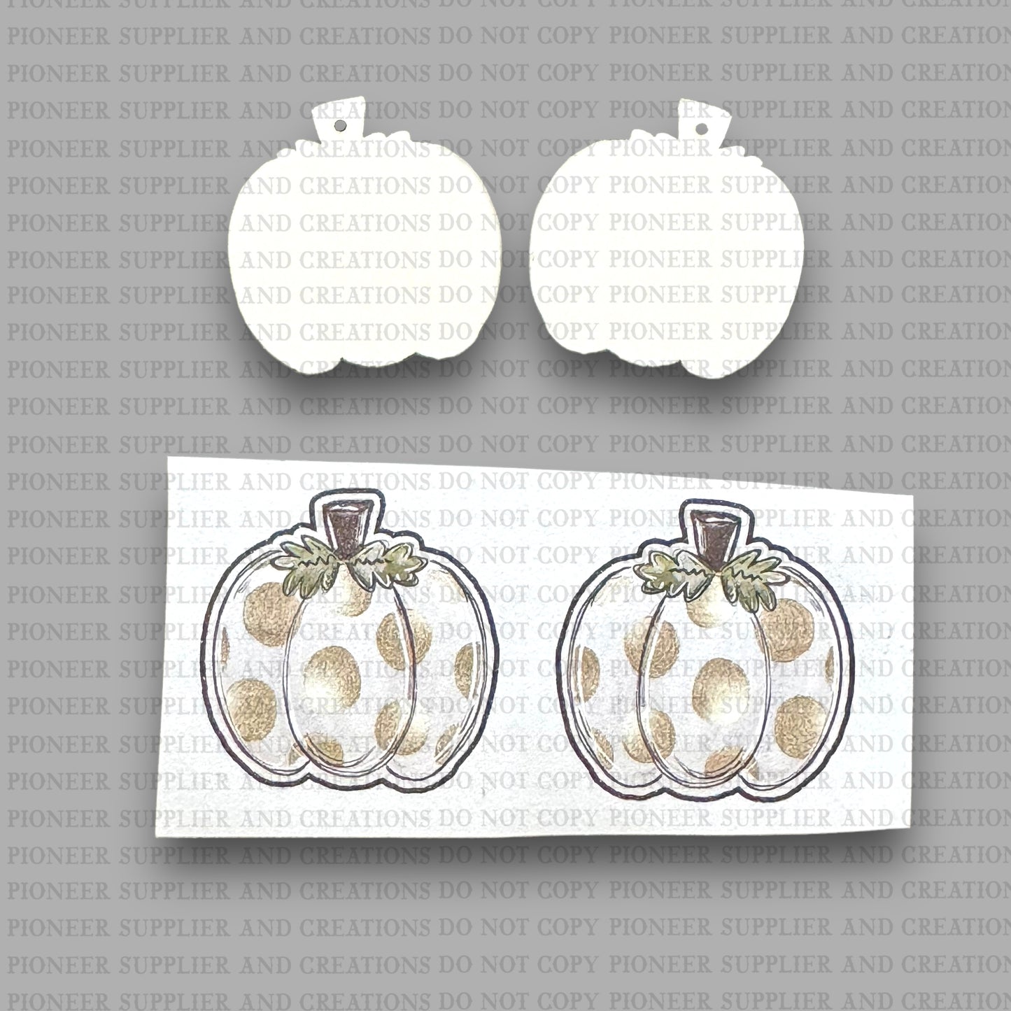 Golden Dot Pumpkin Shaped Earring Sublimation Blanks | Exclusive Alicia Ray Art