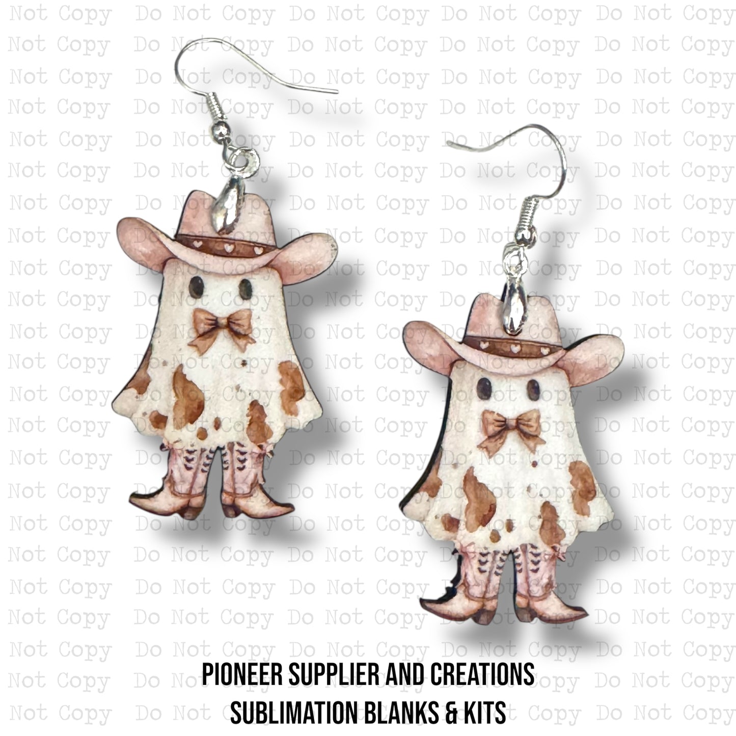 Cowgirl Ghost Earring Sublimation Blank Kit
