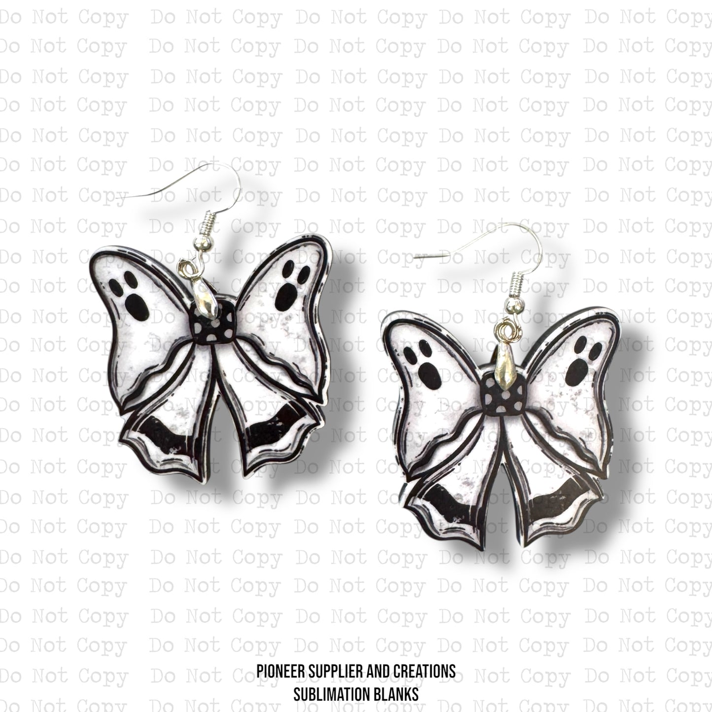 Ghost Bow Earring Sublimation Blank Kit
