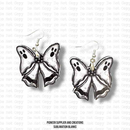Ghost Bow Earring Sublimation Blank Kit