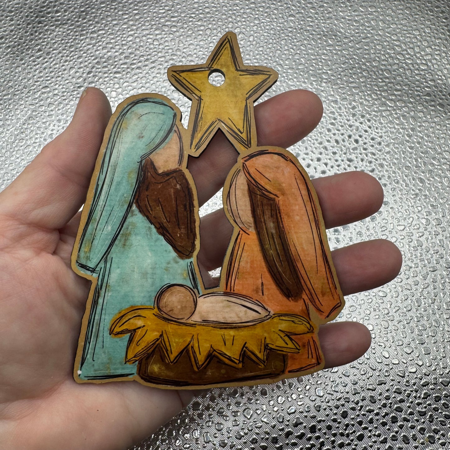 Manger Scene Ornament Pressed Blank 2