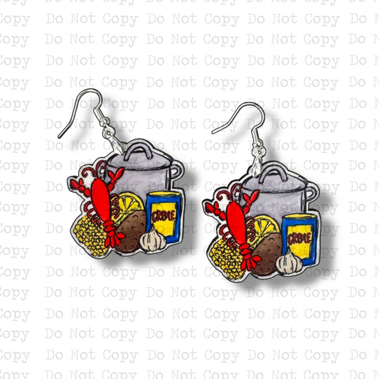 Crawfish Boil Earring Sublimation Blank Kit