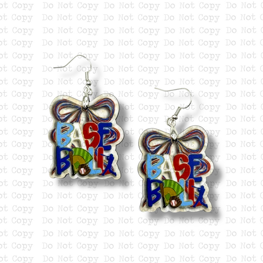 Baseball Coquette Watercolor Earring Sublimation Blank Kit | TCC