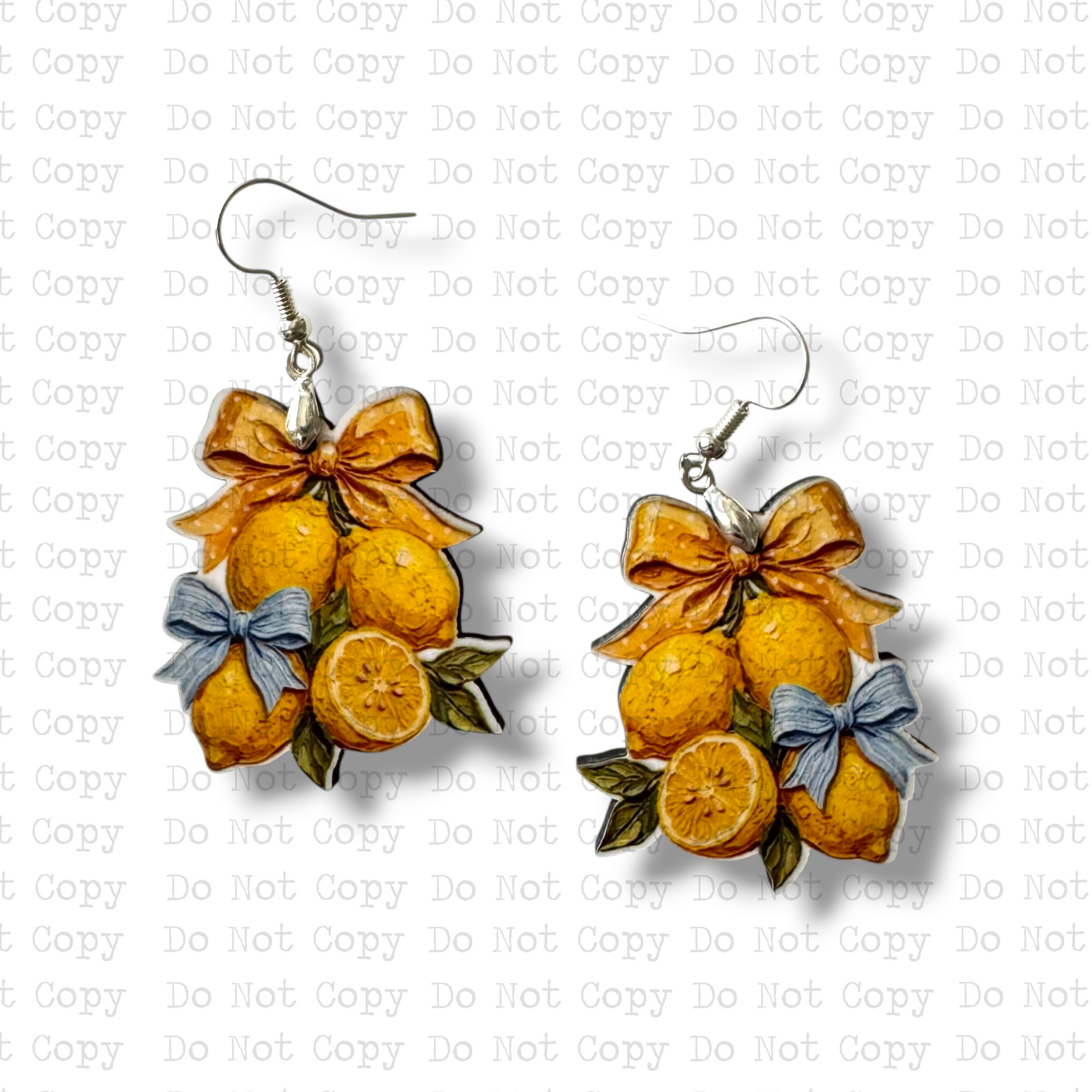 Lemons and Bows Earring Sublimation Blanks