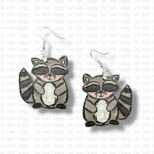 Bashful Raccoon Earring Sublimation Blank Kit | ARA