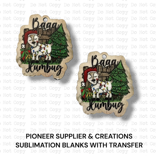 Baaa Humbug Mini Ornaments Sublimation Blank | Set of 2