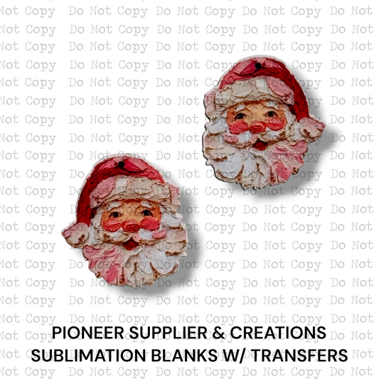 Hand Painted Santa Earring Sublimation Blanks | TTDC