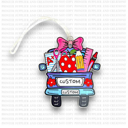 School Truck Bag Tag Sublimation Blank