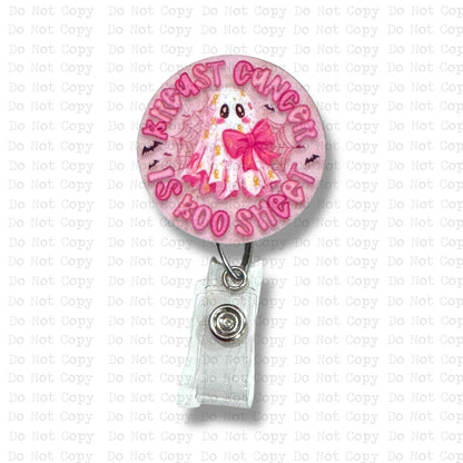 Breast Cancer is Boo Sheet Badge Reel Sublimation Blank Kit
