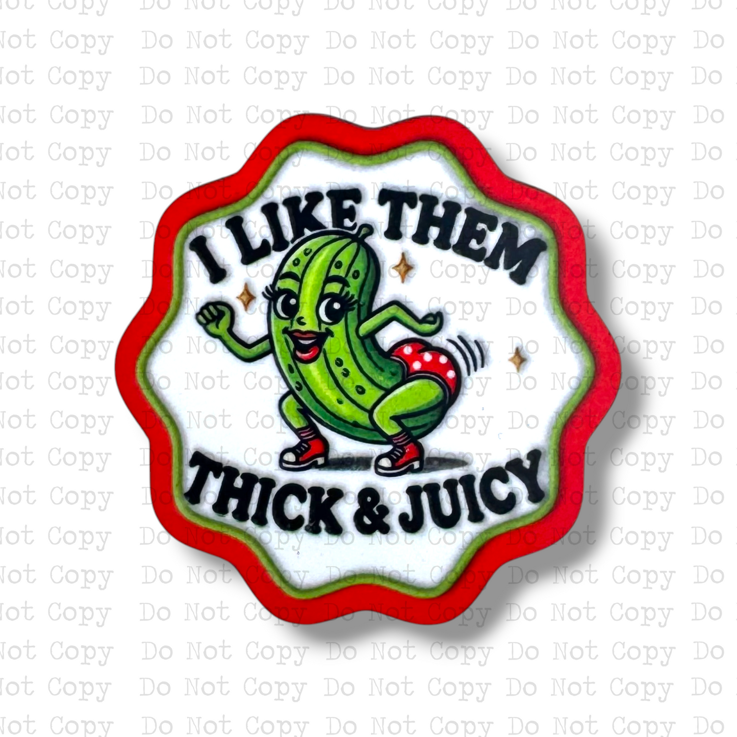 Thick and Juicy Pickle Badge Reel Sublimation Blanks | Set of 2