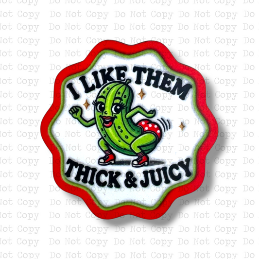 Thick and Juicy Pickle Badge Reel Sublimation Blanks | Set of 2