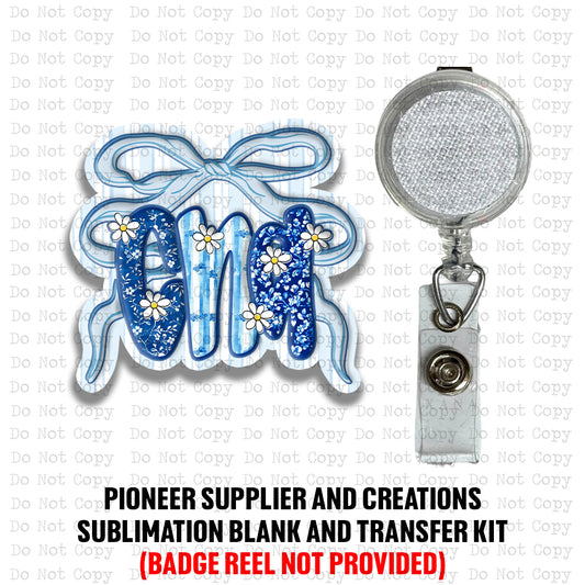 CNA Chinoiserie Bow Badge Reel Sublimation Blank