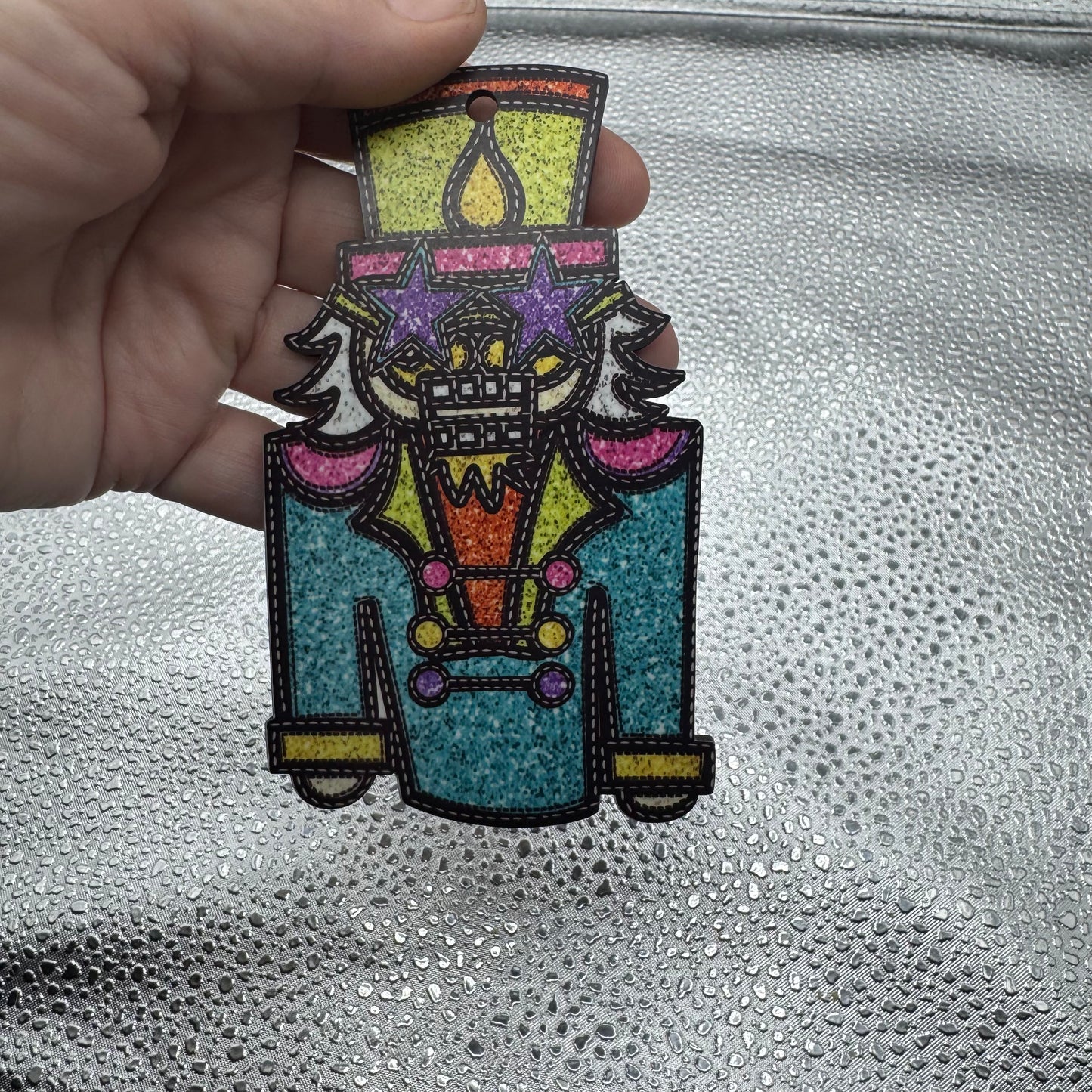 Glitter Nutcracker Ornament Pressed Blank