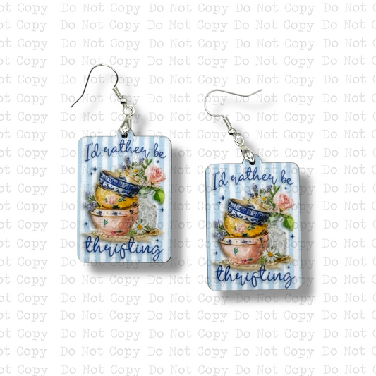I'd Rather Be Thrifting Earring Sublimation Blank Kit