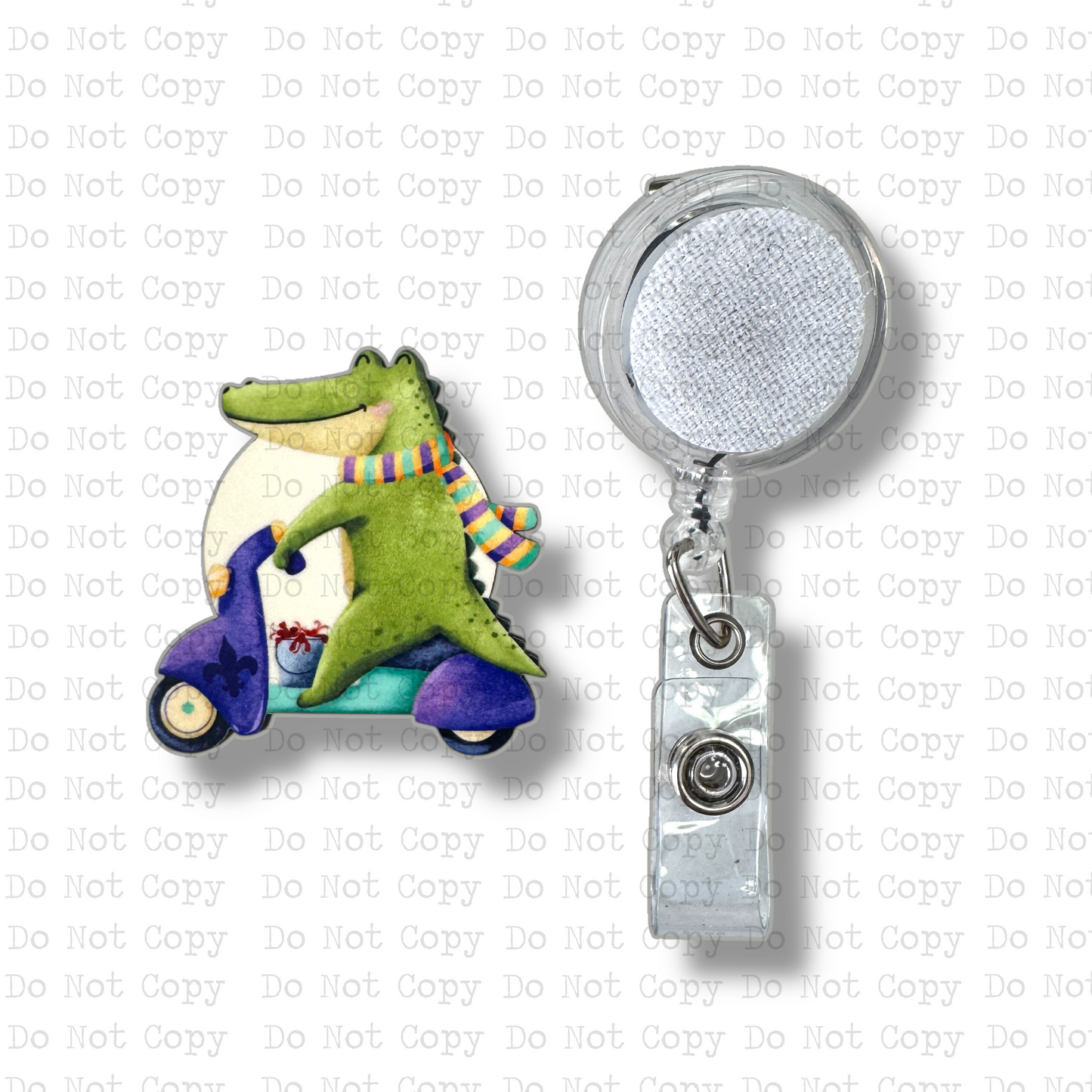 Mardi Alligator Moped Badge Button Sublimation Blank | Set of 2
