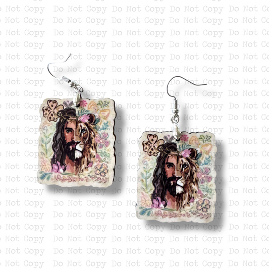 Jesus Lion Earring Sublimation Blank Kit | SSD