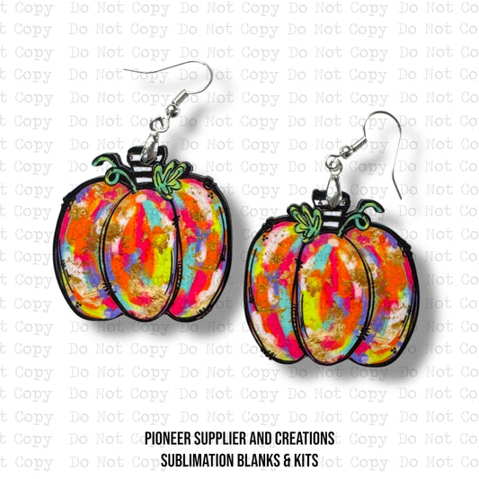 Painted Pumpkin Earring Sublimation Blank Kit