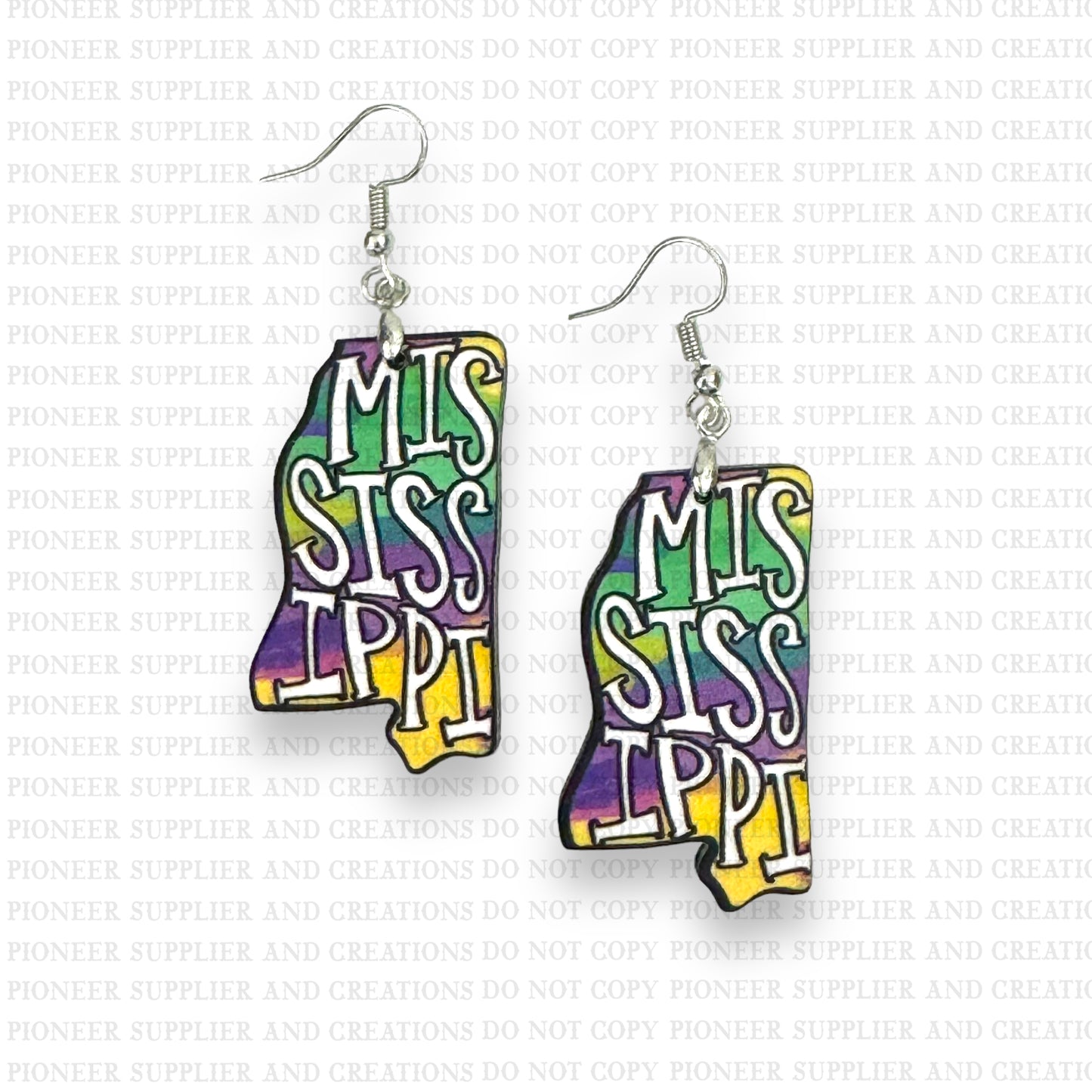 Mississippi Mardi Gras Earring Sublimation Blanks | Exclusive Alicia Ray Art