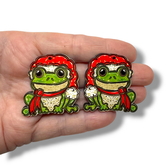 Christmas Frog Earring Sublimation Blanks | PP
