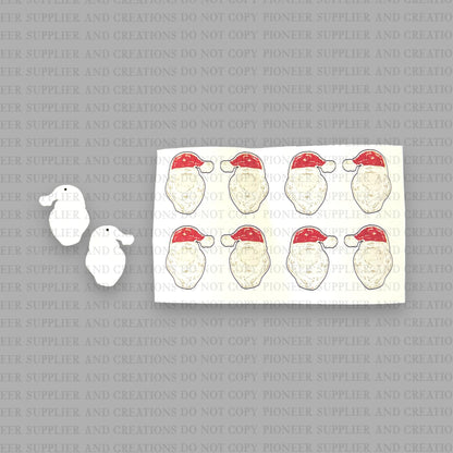 Gold Light Santa Earring Sublimation Blank Kit (4 Pair w/ transfers and hardware) | Exclusive