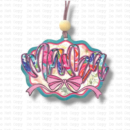 Mama Bright Painted Floral Car Charm Sublimation Blank