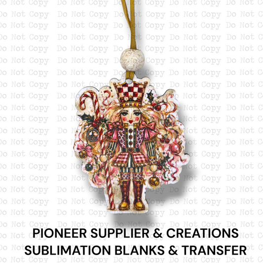 Pink Leopard Nutcracker Ornament Sublimation Blank
