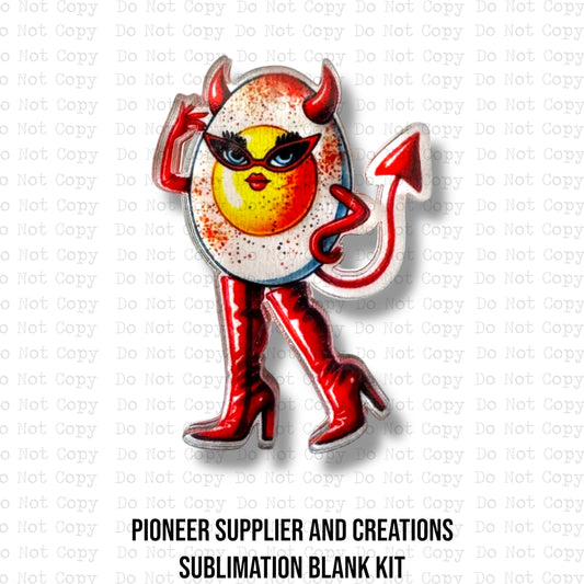 Deviled Egg Lapel Pin Sublimation Blank Kit
