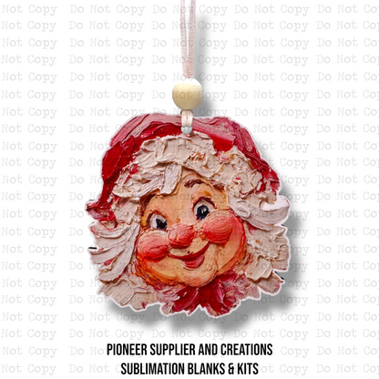 Hand Painted Mrs. Clause Ornament Sublimation Blank