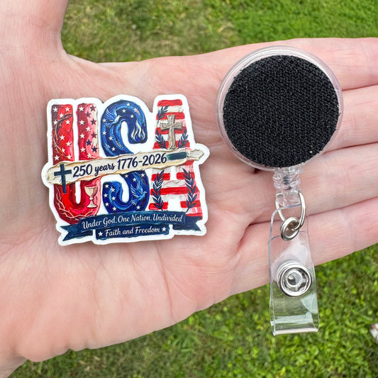 One Nation Undivided Badge Button Sublimation Blank | Set of 2