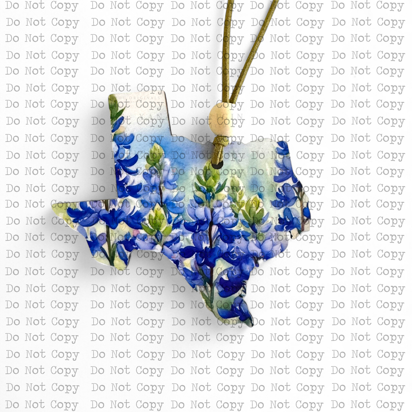 Bluebells Texas Ornament Sublimation Blank