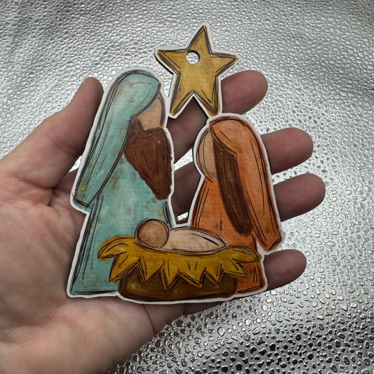 Manger Scene Ornament Sublimation Blank 1