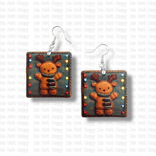 Reindeer Tapestry Earring Sublimation Blank Kit