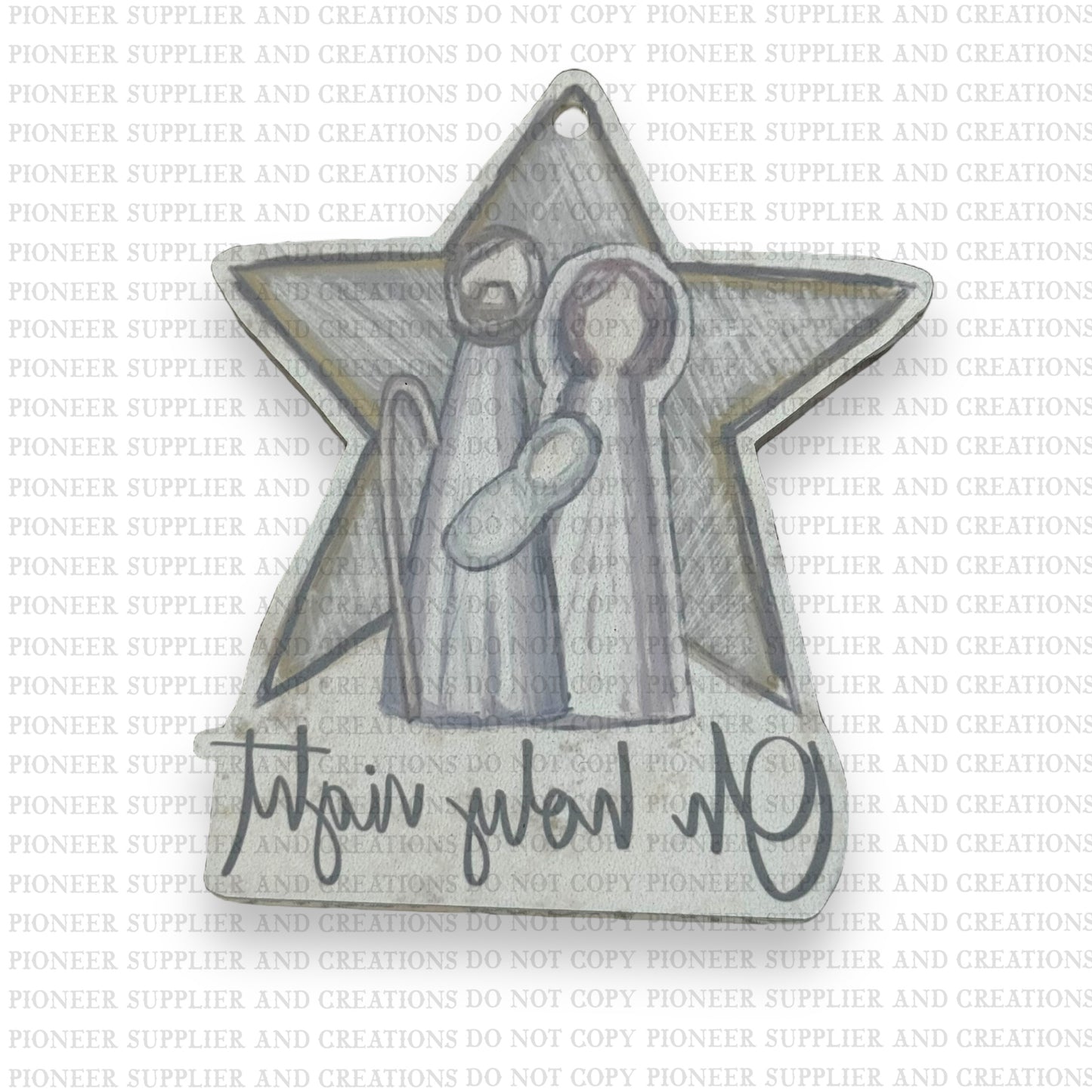 Oh Holy Night Star Ornament Sublimation Blank with TRANSFER| Acrylic Exclusive