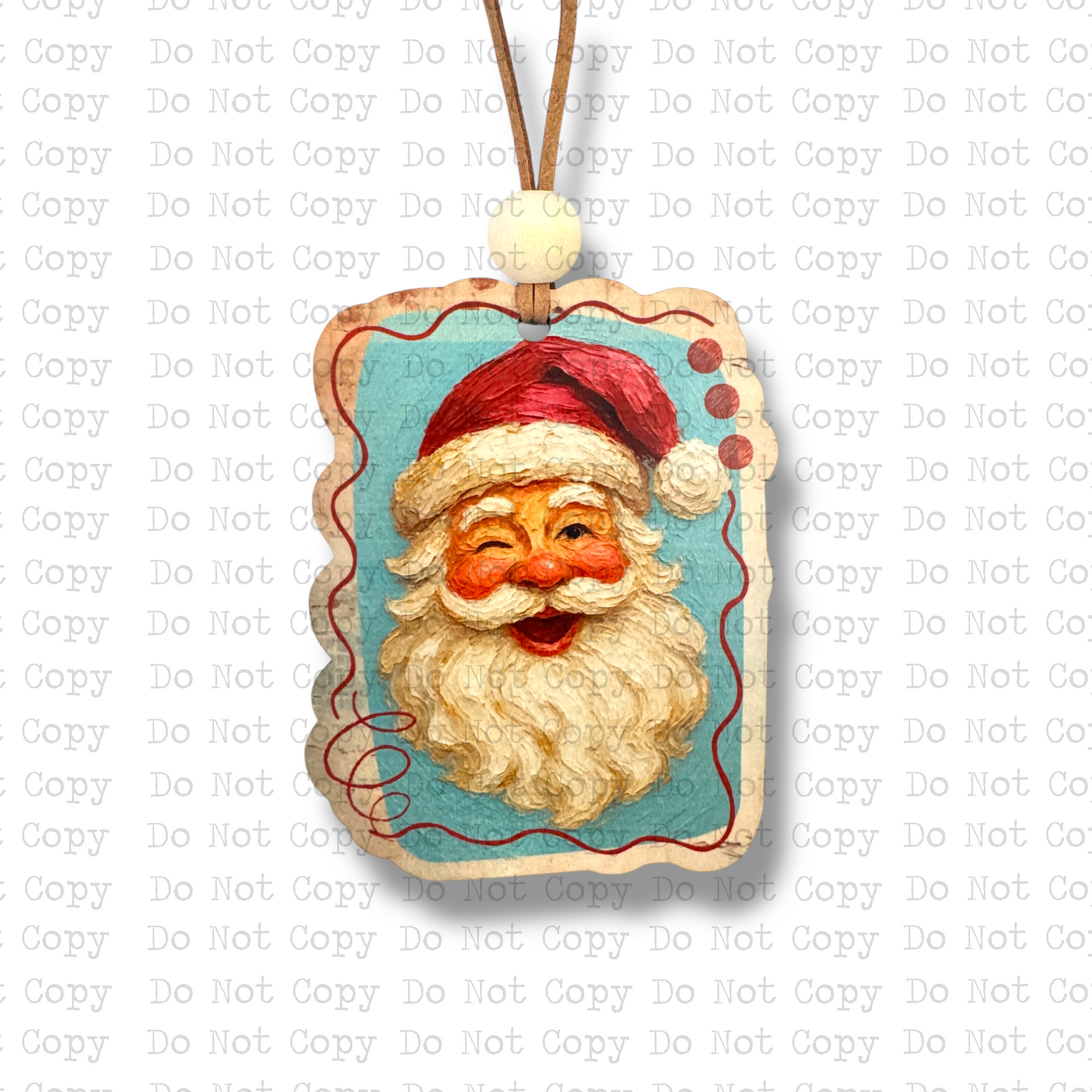 Impasto Santa Ornament Sublimation Blank