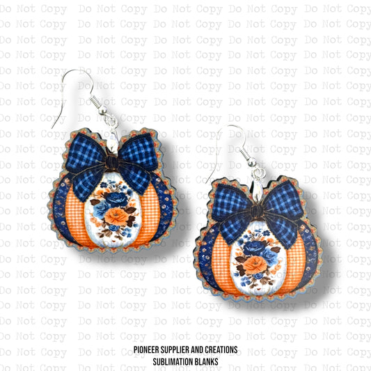 Preppy Floral Pumpkin Earring Sublimation Blank Kit