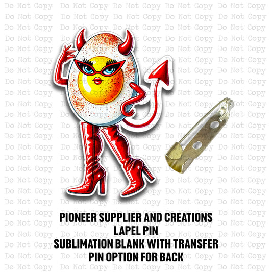 Deviled Egg Lapel Pin Sublimation Blank Kit