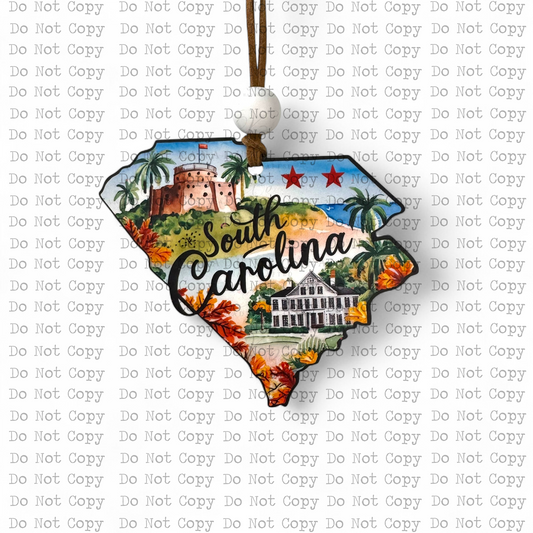 South Carolina Ornament Sublimation Blank