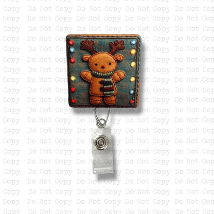 Reindeer Tapestry Badge Button Sublimation Blank