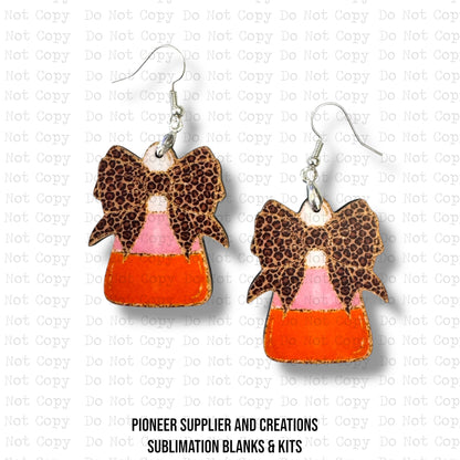 Cheetah Candy Corn Earring Sublimation Blank Kit