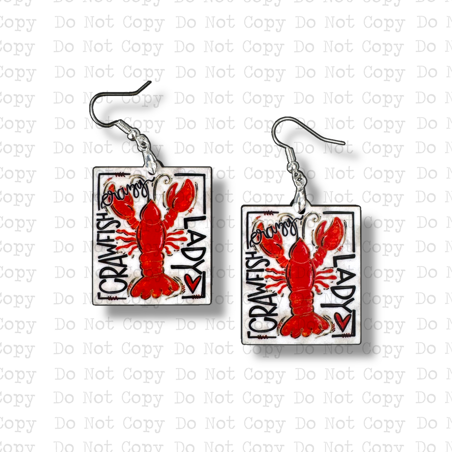Crazy Crawfish Lady Earring Sublimation Blank Kit