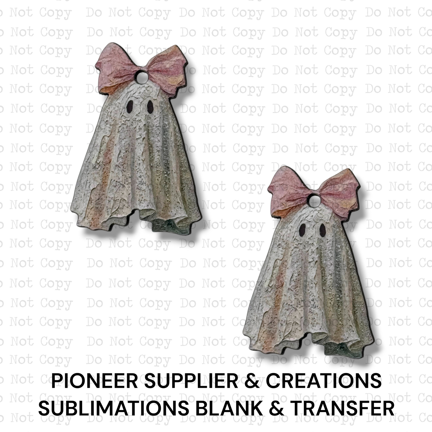 Glitter Ghost Mini Ornaments Sublimation Blank | Set of 2